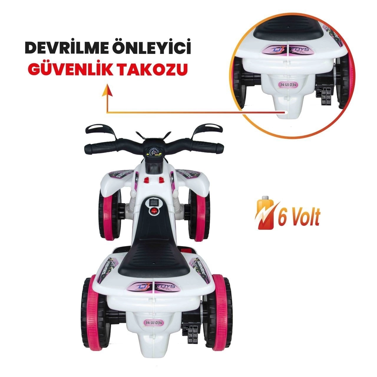 VaVbaby%20Crazy%20Cross%20Akülü%20Motor%20ATV%206v%20Beyaz-Pembe